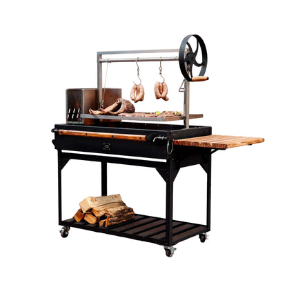 Premium Argentine/Santa Maria BBQ Grill with Wood Fire and Charcoal Grill