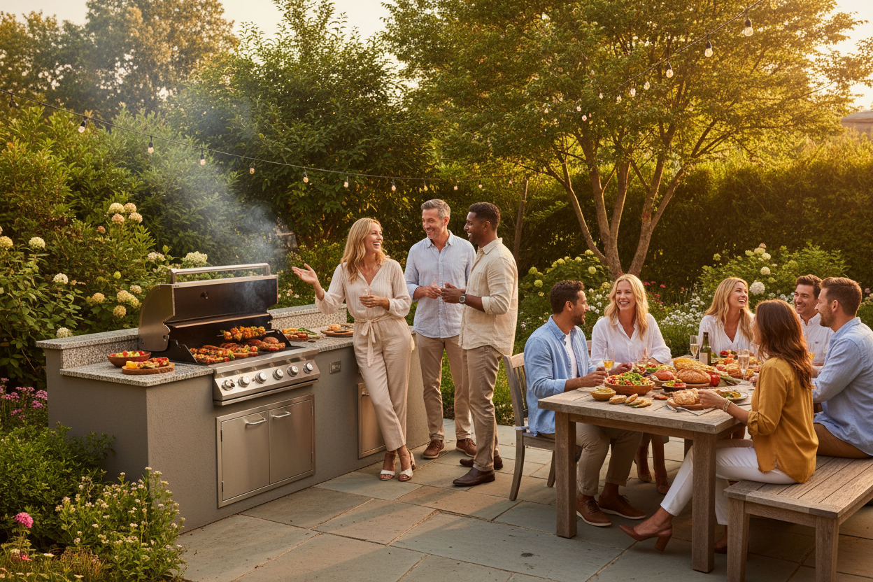 Backyard Gathering Scene
